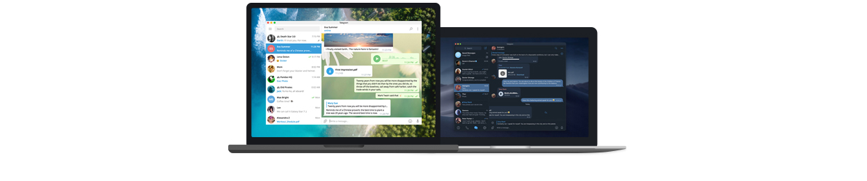 Telegram Web im Browser mit Chats, Kanälen und Kontakten